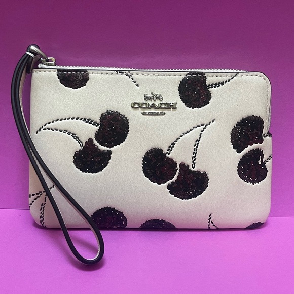 Coach Cherry Corner Zip Wristlet - Picture 2 of 14